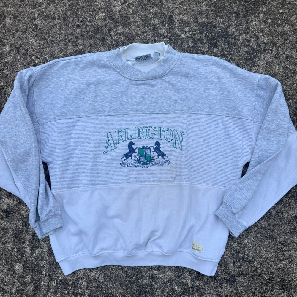Gear For Sports Arlington Race Track Sweatshirt Vintage 90s Womens XL Grey White